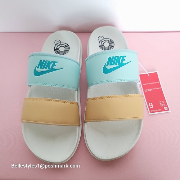 NIKE Offcourt Duo Slides- Women’s Size 9- Jade Ice/Teal/Sesame multi-Color ⭐ - Picture 1 of 16